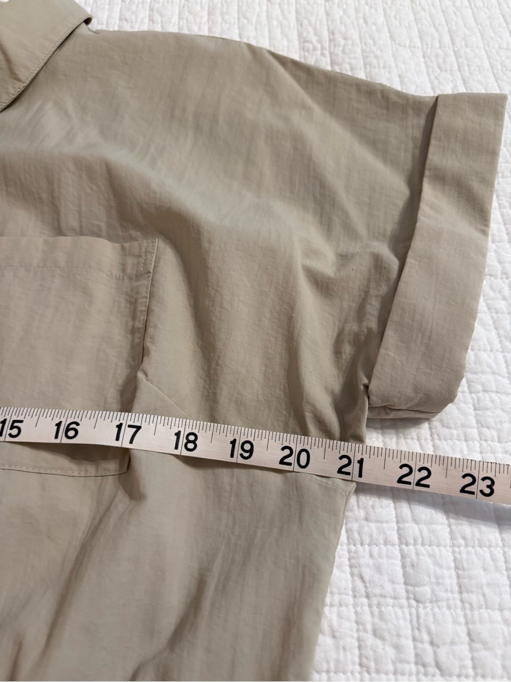 Talbots Cream Zip-Front Drawstring Midi Dress - Picture 4 of 6